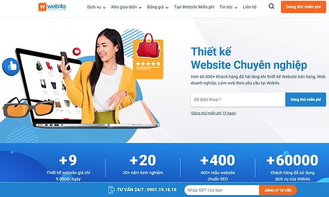 Nền tảng website tốt nhất Việt Nam - Web4s